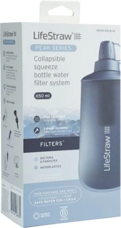 Lifestraw Peak Opvouwbare Waterfilter Fles - 650 Ml - Blauw -Bo-Camp Verkoop 1900 1900 00104066 07