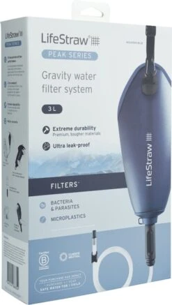 Lifestraw Peak Gravity Bag Waterfilter - 3 Liter - Blauw -Bo-Camp Verkoop 1900 1900 00104070 06