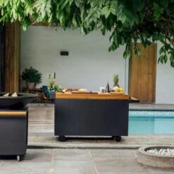 OFYR Mise En Place Table 135 PRO Black - Teak Wood -Bo-Camp Verkoop ofyr mise en place table 135 pro black teak wood 5