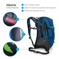 Osprey Hikelite Wandelrugzak - 18 Liter - Zwart -Bo-Camp Verkoop osprey hikelite 18 1