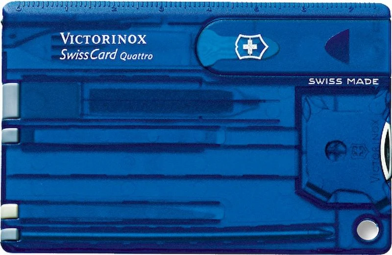 Victorinox SwissCard Quattro Multitool - Transparant Blauw 1 Victorinox SwissCard Quattro Multitool - Transparant Blauw