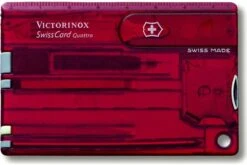 Victorinox SwissCard Quattro Multitool - Transparant Rood